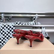 Fortok MiuMiu 2023 Patent Leather Slingbacks in Red - 6