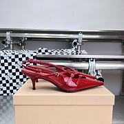 Fortok MiuMiu 2023 Patent Leather Slingbacks in Red - 4