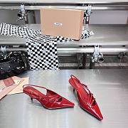 Fortok MiuMiu 2023 Patent Leather Slingbacks in Red - 3