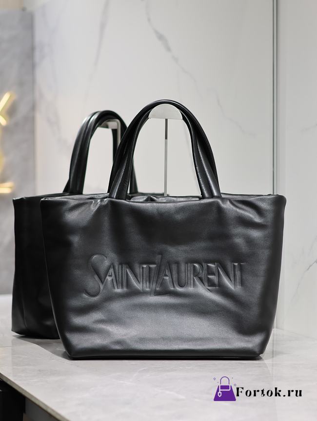 Fortok Saint Laurent Logo Debossed Large Tote Bag 379269 50×43×17cm - 1
