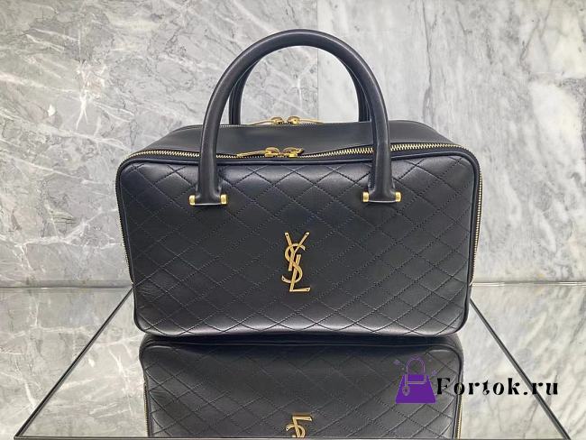 Fortok Saint Laurent Black Liya Zip-up Duffle Bag 31x16x13cm - 1