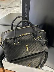 Fortok Saint Laurent Black Liya Zip-up Duffle Bag 31x16x13cm - 3