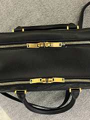 Fortok Saint Laurent Black Liya Zip-up Duffle Bag 31x16x13cm - 5