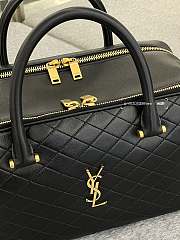 Fortok Saint Laurent Black Liya Zip-up Duffle Bag 31x16x13cm - 6