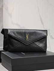 Fortok Saint Laurent Black Cassandre Large Leather Pouch 769307 29.5×18×4.5cm - 1