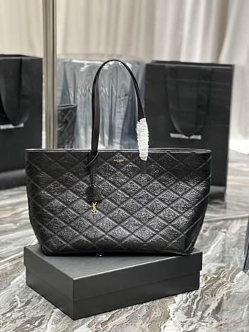 Fortok Saint Laurent Shopping Bag In Quilted Crinkled Leather 394195 38×28×13cm