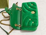 Fortok Gucci GG Marmont Mini Shoulder Bag Green Velvet 26x15x7cm - 4