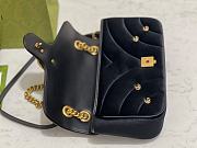 Fortok Gucci GG Marmont Mini Shoulder Bag Black Velvet 26x15x7cm - 6