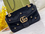 Fortok Gucci GG Marmont Mini Shoulder Bag Black Velvet 26x15x7cm - 5