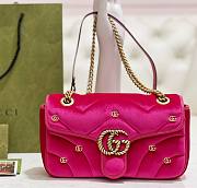 Fortok Gucci GG Marmont Mini Shoulder Bag Pink Velvet 26x15x7cm - 1