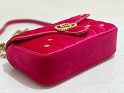 Fortok Gucci GG Marmont Mini Shoulder Bag Pink Velvet 26x15x7cm - 5
