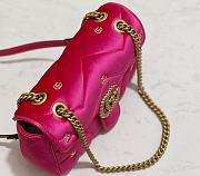 Fortok Gucci GG Marmont Mini Shoulder Bag Pink Velvet 26x15x7cm - 4