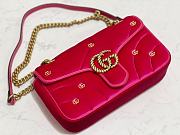 Fortok Gucci GG Marmont Mini Shoulder Bag Pink Velvet 26x15x7cm - 2