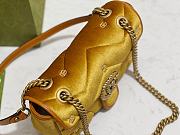 Fortok Gucci GG Marmont Mini Shoulder Bag Brown Velvet 26x15x7cm - 4