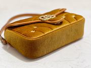 Fortok Gucci GG Marmont Mini Shoulder Bag Brown Velvet 26x15x7cm - 3