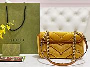 Fortok Gucci GG Marmont Mini Shoulder Bag Brown Velvet 26x15x7cm - 2