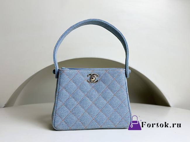 Fortok Chanel Vintage Gemini Bag in Denim 18x13x7cm  - 1