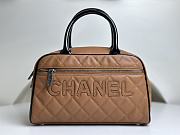 Fortok Chanel Vintagge Bowling Boston Bag in Brown AS3040 27x16x9cm - 1
