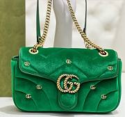 Fortok Gucci GG Marmont Mini Shoulder Bag Green Velvet 26x15x7cm - 1