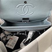Fortok Chanel Evening Bag Velvet Diamante Silver Metal Blue & Silver 20cm - 6