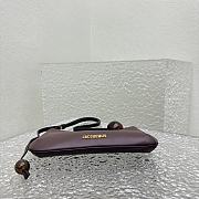 Fortok Jacquemus Brown Le Bisou Perle Leather Shoulder Bag 27x10.5cm - 5