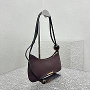 Fortok Jacquemus Brown Le Bisou Perle Leather Shoulder Bag 27x10.5cm - 3