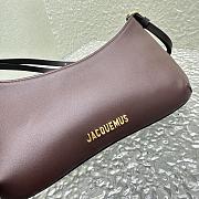 Fortok Jacquemus Brown Le Bisou Perle Leather Shoulder Bag 27x10.5cm - 2