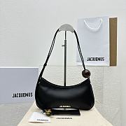 Fortok Jacquemus Black Le Bisou Perle Leather Shoulder Bag 27x10.5cm - 1