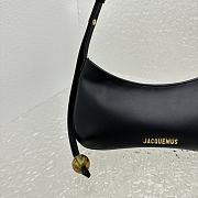 Fortok Jacquemus Black Le Bisou Perle Leather Shoulder Bag 27x10.5cm - 2