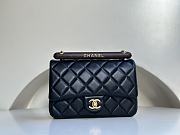 Fortok Chanel 23A Wooden Handle Flap Bag in Black AS4151 12.5x21x6cm  - 1