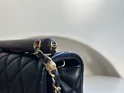 Fortok Chanel 23A Wooden Handle Flap Bag in Black AS4151 12.5x21x6cm  - 6