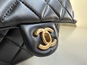 Fortok Chanel 23A Wooden Handle Flap Bag in Black AS4151 12.5x21x6cm  - 3