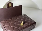 Fortok Chanel 23A Wooden Handle Flap Bag in Dark Brown AS4151 12.5x21x6cm  - 6