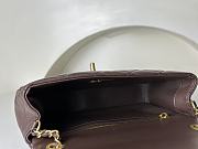 Fortok Chanel 23A Wooden Handle Flap Bag in Dark Brown AS4151 12.5x21x6cm  - 5