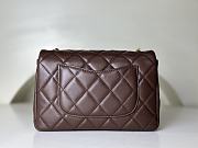Fortok Chanel 23A Wooden Handle Flap Bag in Dark Brown AS4151 12.5x21x6cm  - 4