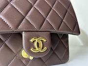 Fortok Chanel 23A Wooden Handle Flap Bag in Dark Brown AS4151 12.5x21x6cm  - 3
