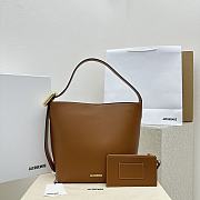 Fortok Jacquemus Le Petit Regalo Buckled Leather Shoulder Bag in Brown 20x22x10cm - 1