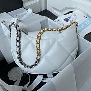 Fortok Chanel 24C Lambskin Hobo Bag White AS4638 25×20×7cm - 4