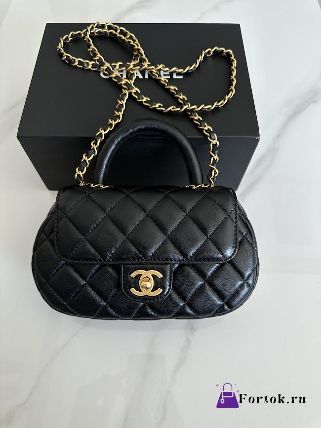 Fortok Chanel Handle Bag Black AS4573 21x13x6cm - 1