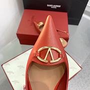Fortok Valentino V-buckle Logo Heel Sandals in Red - 2