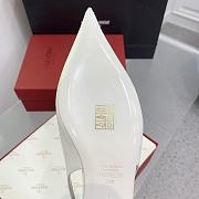 Fortok Valentino V-buckle Logo Heel Sandals in White - 6