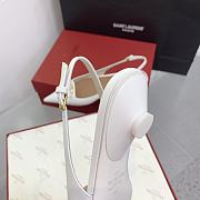 Fortok Valentino V-buckle Logo Heel Sandals in White - 5
