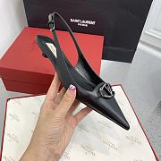 Fortok Valentino V-buckle Logo Heel Sandals in Black - 5