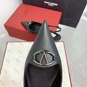 Fortok Valentino V-buckle Logo Heel Sandals in Black - 2