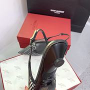 Fortok Valentino V-buckle Logo Heel Sandals in Black/Grey - 6