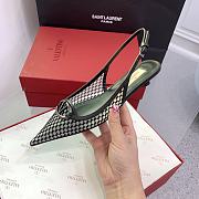 Fortok Valentino V-buckle Logo Heel Sandals in Black/Grey - 4