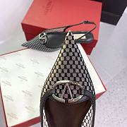 Fortok Valentino V-buckle Logo Heel Sandals in Black/Grey - 3