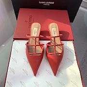 Fortok Valentino Heel Slippers in Red - 1