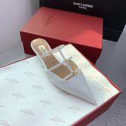 Fortok Valentino Heel Slippers in White - 4
