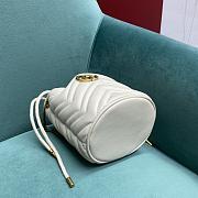 Fortok Gucci Marmont Mini Bucket Bag White 575163 19x17x10.5cm - 2